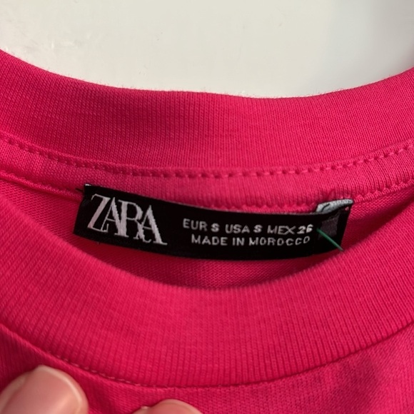 Zara Hot Pink Pleated Ruffle Blouse - Picture 2 of 4